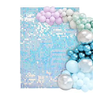 Fondo de pared brillante paneles de pared de lentejuelas Color iridiscente cuadrado brillo telones de fondo decoración de boda de cumpleaños - Product Image 3