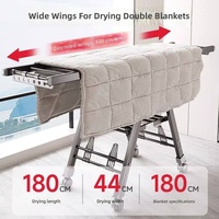 Séchoir à linge pliable sur pied en acier carbone épaissi pour intérieur, balcon et chambre