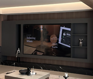 2025 caliente moderno soporte de TV de madera maciza pared completa Simple Almacenamiento de fondo para el hogar gabinete de combinación integrado para TV RAC KTV para - Product Image 2