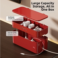 Boîte de gestion de câbles et organiseur de multiprises avec couvercle ventilé pour rangement de fils, idéal pour la maison et le bureau - Vente en gros directe usine