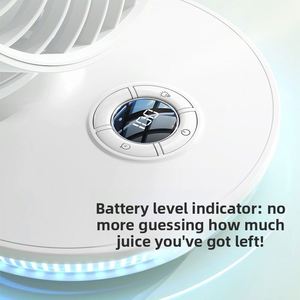 Factory Wholesale <b>Usb</b> Rechargeable Portable <b>Mini</b> Low Noise Desktop Wall Mount Digital Display Cooling <b>Fan</b> Space Saving - Product Image 2
