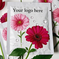 Sachet en polyéthylène jetable imprimé en héliogravure avec logo personnalisé et encoche de déchirement pour l'emballage de masques faciaux et de masques en tissu pour la vente au détail de produits de soin de la peau