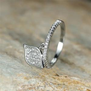 Bague en argent avec breloque œil de diamant et diamants naturels taille brillant rond pour un usage quotidien, bijoux unisexes T0359 - Product Image 3