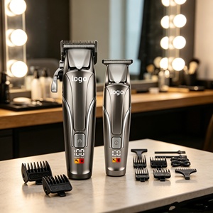 Tondeuses à cheveux professionnelles de haute qualité à faible bruit, rechargeables, pour <span class=keywords><strong>barbier</strong></span>, avec écran LED - Product Image 2
