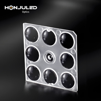 HONJU Custom 8 1 Multi Source PC LED Optical Lens IP65 90 Degree Beam Angle High Efficiency Outdoor Commercial Lighting 2-Year