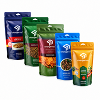 Sachet d'emballage alimentaire personnalisé CM imprimé, refermable avec fermeture éclair et trou de suspension pour le stockage de snacks, noix et bonbons