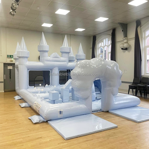 Zona de Juegos Inflable de PVC Rosa para Niños, Área de Juegos Blanca, Parque Infantil al Aire Libre, Carrusel, Zona de Juegos Suave, <span class=keywords><strong>Casa</strong></span> de Brinco Interior <span class=keywords><strong>con</strong></span> <span class=keywords><strong>Piscina</strong></span> - Product Image 3