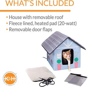 Wetterfestes wasserdichtes Katzen haus mit beheizter Basis Einfache Montage Haustier katzen hausbett für den Außenbereich - Product Image 2
