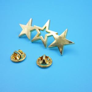 Broches de estrella de metal dorado electrochapado, de aleación de zinc, huecos, geométricos, de cinco puntas, para regalo, unisex - Product Image 3