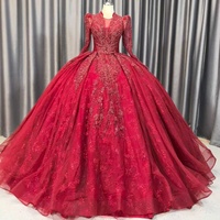 Robes de Quinceañera Lscm71 Red Princess Illusion Ball Gown, avec des fleurs 3D et des appliques, pour filles de 15 à 16 ans, Jancember
