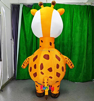Personnalisation gonflable de costume de girafe de marche de 2.6m pour le costume gonflable de mascotte de girafe de promotion de marque