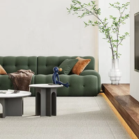 Modernes Luxus-Sofa aus Rohmaterialien, Einfaches Quadratisches Komfortables Stoff-Ecksofa für Wohnzimmermöbel