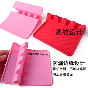 Support d'ustensiles de cuisine en silicone 14cm x 14cm, support multifonction pour cuillères, tapis isolant thermique pour outils de cuisine - Product Image 3