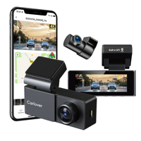 Caméra embarquée Carlover Dash Vam 5G WIFI GPS 4K avec vision nocturne supérieure, enregistrement en boucle, enregistrement avant et arrière 4K, DVR