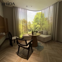 Nouvelle conception de lit king size en bois pour hôtel, chambre principale moderne, ensemble de meubles de chambre à coucher de luxe en MDF, personnalisé pour appartement