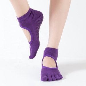 <span class=keywords><strong>Calcetines</strong></span> <span class=keywords><strong>de</strong></span> Yoga y Pilates Antideslizantes <span class=keywords><strong>de</strong></span> Cinco Dedos con Agarre para Mujer, Venta al por Mayor - Product Image 4