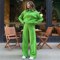Ensemble pull deux pièces pour femme, tricot personnalisé, mode hiver 2024, décontracté, col ample, pantalon court, logo avant, nylon/coton
