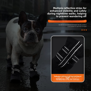 Chaussures imperméables antidérapantes pour chiens de taille moyenne et grande, bottes pour animaux de compagnie doublées de polaire chaude, protection réfléchissante pour les <span class=keywords><strong>pattes</strong></span> contre la pluie et la <span class=keywords><strong>neige</strong></span> - Product Image 3