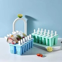 Moule à glaces en silicone à 12 cavités, silicone écologique non toxique, facile à démouler, réutilisable, outil pour desserts glacés faits maison