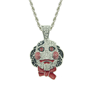 2026 New Simple Personalization Popular Design Fear Mask Pendant Necklace Exaggerated Hiphop Style Men's Necklace Trendy Jewelry - Product Image 6