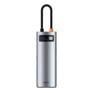 Estación de acoplamiento <span class=keywords><strong>HUB</strong></span> tipo C multifuncional 7 en 1 serie Metal Gleam gris - Product Image 1