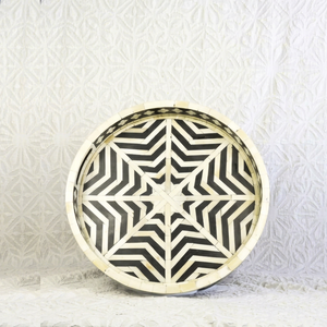 Handmade Bone Inlay Luxury Food Serving Tray Artistic Table Platter <b>Freezer</b> Dishwasher Safe for Meals Appetizers Desserts - Product Image 1