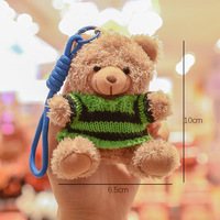 Peluche Mini Ours en Peluche avec Lunettes Vêtements Pull Pilote Ours Porte-clés Peluche Rembourrée Ours en Peluche de la Saint-Valentin Porte-clés Jouet