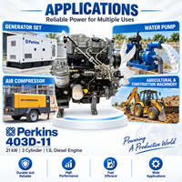 Moteur diesel industriel Pekins 403D-11, 21 kW, 1,1 L, refroidi par liquide, pour générateur, pompe à eau, machines
