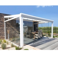 Terrassenüberdachung für Garten und Balkon aus Polycarbonat, Markise aus Aluminium, Wetterschutz für Terrasse