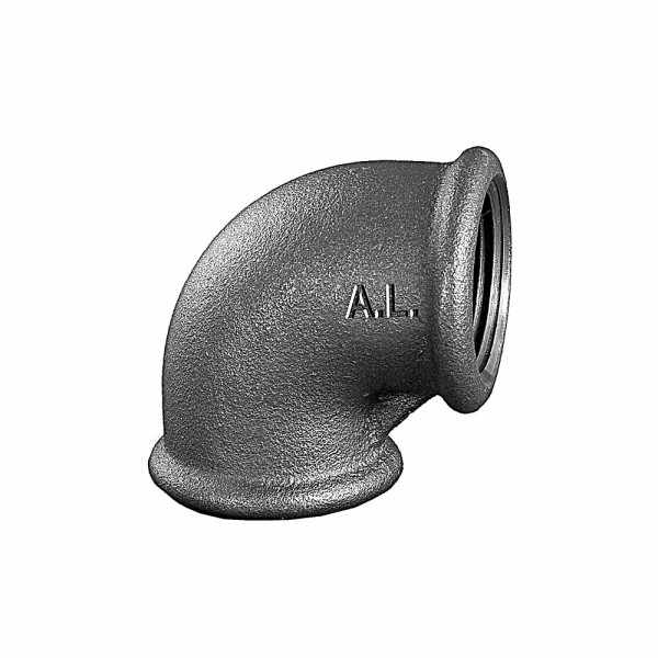 Cast Iron A1 Gröditzer Fittings A.L. 1 90° Female x Female PVC Pipe Fitting with BSPP Thread PN16 Pressure for Oil Application
