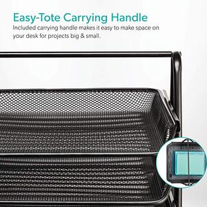 Đa Chức Năng Lưu Trữ Giá 3 4 5 Lốp Kim Loại Lưới Chủ Stackable Lưu Trữ Tập Tin Văn Phòng Bàn Tổ Chức Ngăn Kéo - Product Image 3