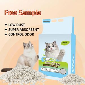 ทรายแมวเต้าหู้พรีเมียมแบบขายส่ง บรรจุภัณฑ์ขนาดใหญ่ ย่อยสลายได้ เป็นมิตรกับสิ่งแวดล้อม ควบคุมกลิ่นได้ดี ปราศจากฝุ่น ตักง่าย - Product Image 1
