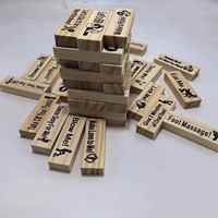 Juego de torre de bloques de madera personalizado, 48 Uds., ideas de fecha y noche, juego de bloques de apilamiento de torre de San Valentín