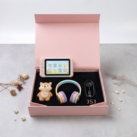 Boîte intelligente rose de luxe pour enfants avec insert en mousse personnalisé pour tablette éducative et casque professionnel, idéale pour offrir en cadeau