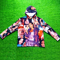 Sweat à capuche personnalisé pour homme, motif tapisserie, style anime, tissé, pour l'hiver, vêtements de basketball, grande taille