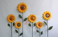 Nouveau design traditionnel, piquet décoratif de jardin en fer forgé motif tournesol, thermolaqué, 150 cm, pour treillis et portails de clôture