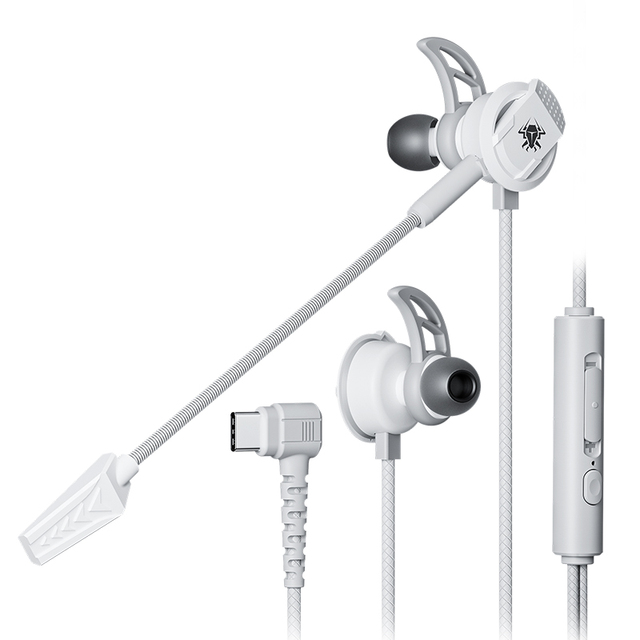 Type-C Gaming Earphone Headphone with Microphone Noise Isolating In-Ear E-Sport Wired Earbud Powerful Bass,Headset with Mic