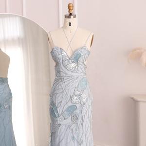 Abito da Sera Lungo Mily Bridal M-ASQ005, Stile Sirena <span class=keywords><strong>con</strong></span> <span class=keywords><strong>Spalline</strong></span> Sottili, Senza Maniche <span class=keywords><strong>con</strong></span> Incrocio sul Retro - Product Image 3