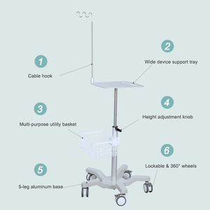 WEIYE 병원 조정 가능한 의료 ECG ICU 기계 인공 호흡기 카트 호흡 계기 트롤리 - Product Image 3