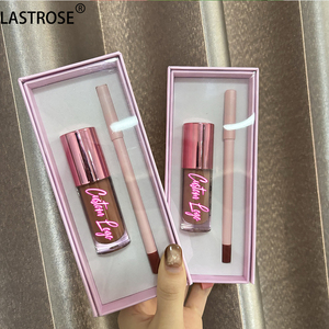 2 in 1 lipstik cair dan riasan garis bibir Kombo Set kilau Lip Gloss grosir - Product Image 1