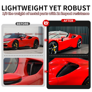 ราคาโรงงาน อะไหล่รถยนต์คาร์บอนไฟเบอร์แห้งแบบ OEM ช่องระบายอากาศบังโคลนหลังสำหรับ Ferrari SF90 - Product Image 2