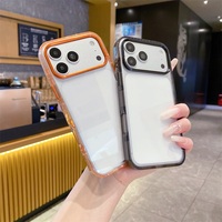 Étui de téléphone magnétique de luxe, coque arrière en acrylique transparente antichoc avec anneau métallique pour iPhone 16 Pro Max