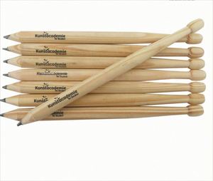 Crayons ronds en bois naturel personnalisés avec logo, en gros, pour la publicité - Product Image 4