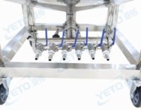 Cuve de mélange pneumatique YETO en acier inoxydable 500L pour cosmétiques, parfums, produits chimiques et liquides