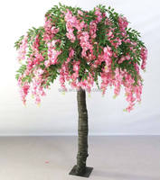 Arbre à fleurs artificiel en soie de glycine, 90-210 cm, grand arbre à fleurs violet, arrangement floral de centre de table pour décoration de mariage