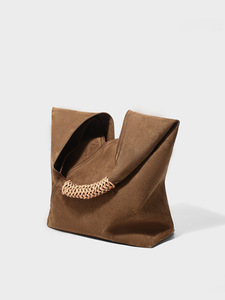 Conjunto <span class=keywords><strong>de</strong></span> Bolsos <span class=keywords><strong>de</strong></span> Hombro <span class=keywords><strong>de</strong></span> Diseñador, Bolso Tipo Cubo <span class=keywords><strong>de</strong></span> Ante, Cuero Vacuno Genuino, Bolso <span class=keywords><strong>de</strong></span> Hombro Holgado, Bolso Tipo Cubo <span class=keywords><strong>de</strong></span> Moda para Mamá - Product Image 5