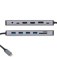 Station d'accueil multifonctionnelle VCOM 13 en 1 USB3.2, adaptateur USB C vers 4K DP HDMI RJ45 PD AUX lecteur de carte SD TF