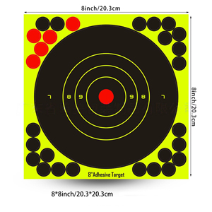 Autocollants de cible de tir tactique en forme de silhouette humaine de 8 pouces, directement de l'usine, avec point rouge et éclaboussures fluorescentes pour le tir récréatif - Product Image 2