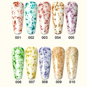 HS Nails Gel Supplier 1Kg Soak Off Uv Gel Super Shine Foil Flake Glitter Top Coat Nail Gel Polish