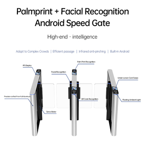 Torniquete de entrada a almacén con sensor de huella dactilar, torniquete automático electrónico de brazo oscilante para barrera interior, torniquete para uso en gimnasios - Product Image 2